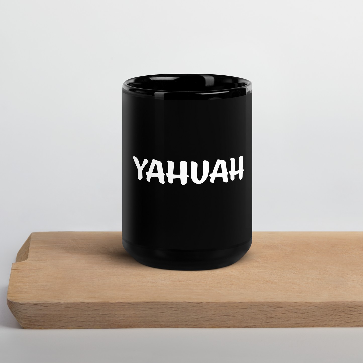 Black YAHUAH coffee mug