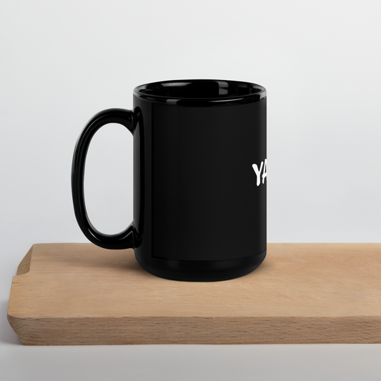 Black YAHUAH coffee mug