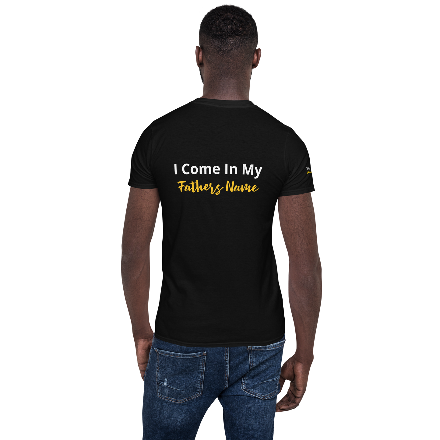 Black/Navy/Dark Heather Unisex Yahusha John 5:43 T-Shirt