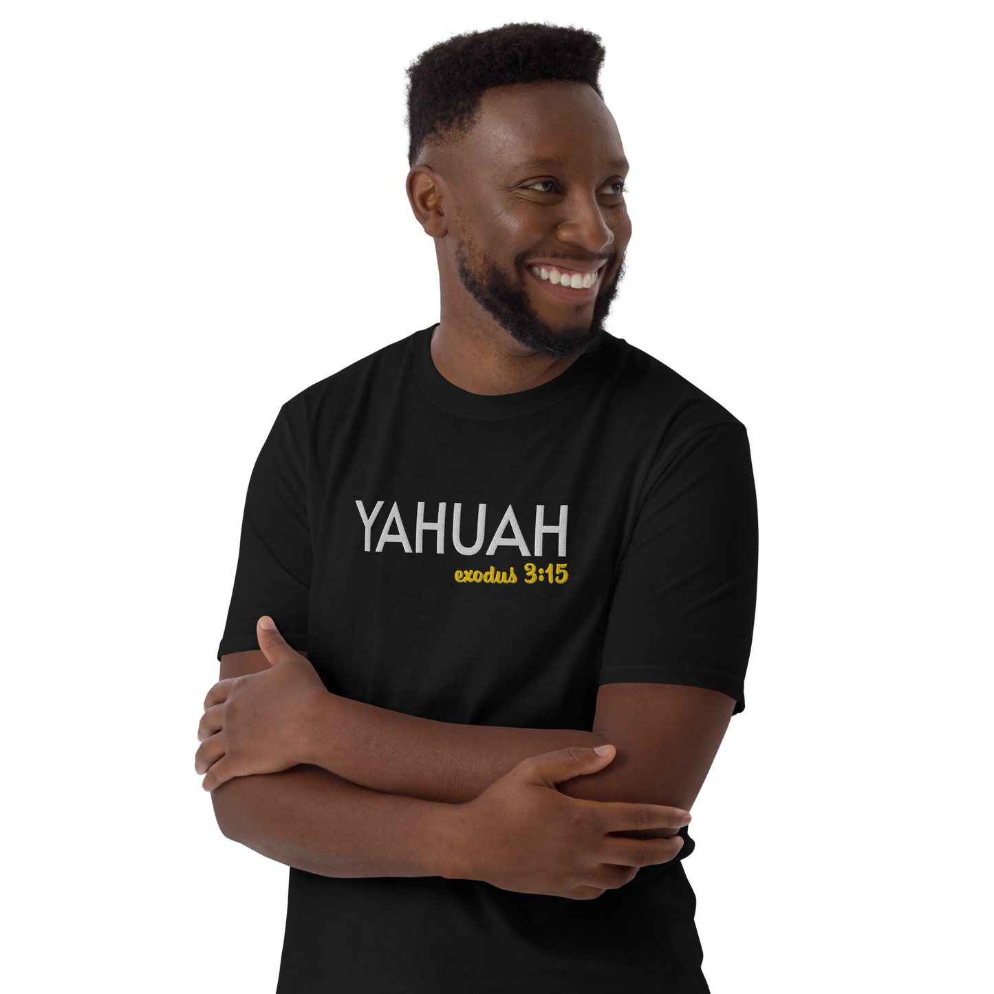 Black/Navy Unisex YAHUAH Exodus 3:15 T-Shirt