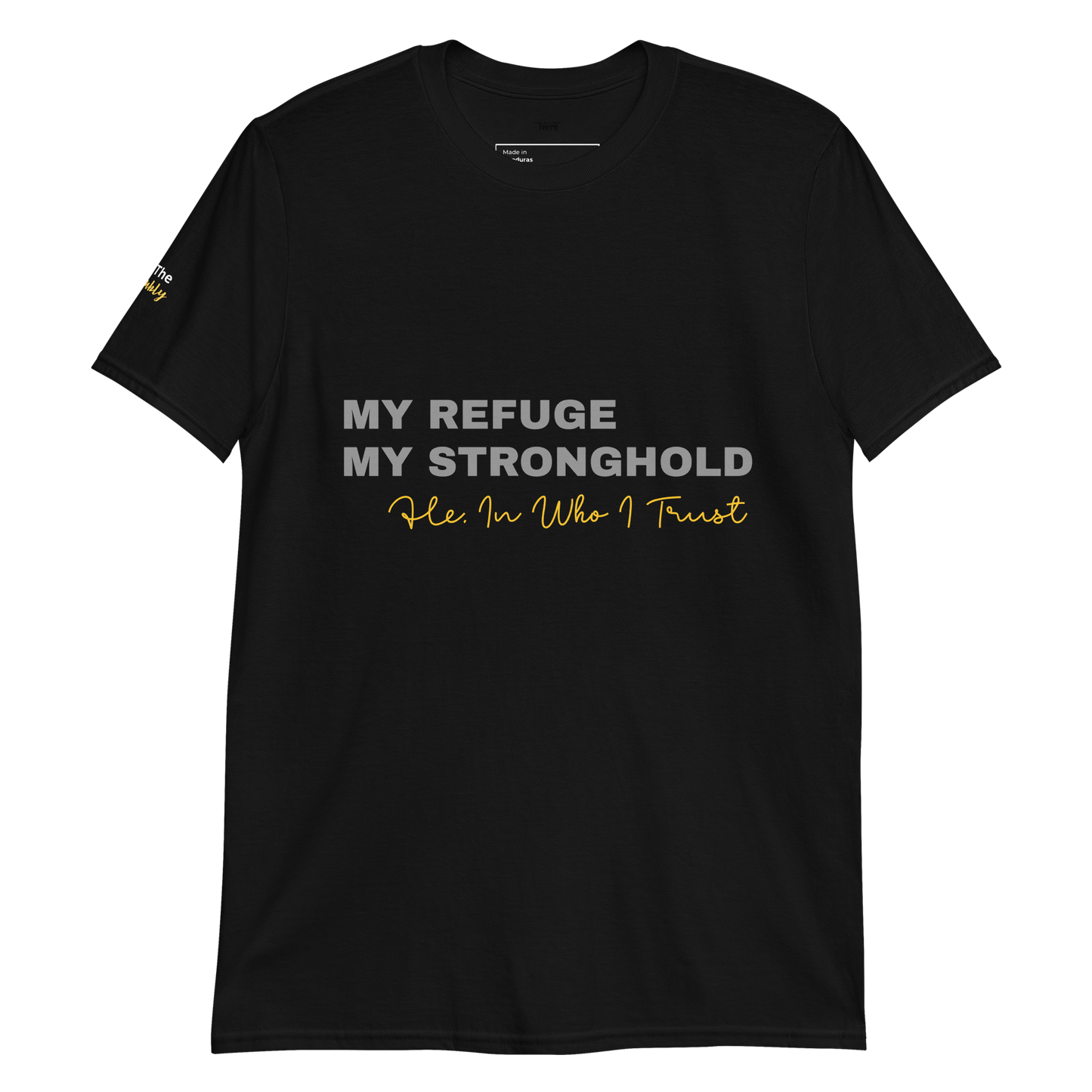 Dark Heather/Navy/Black Unisex Psalms 91:2 T-Shirt