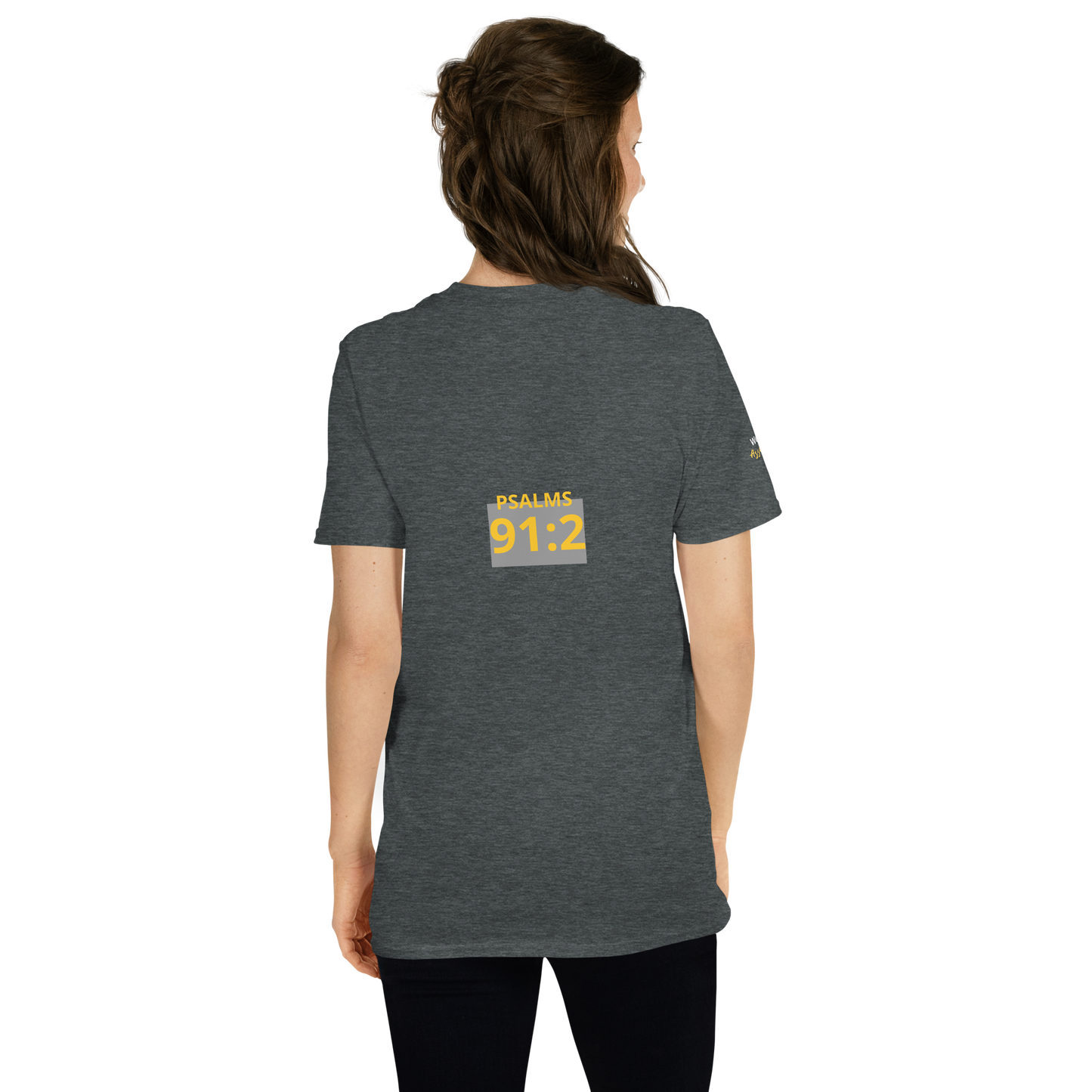 Dark Heather/Navy/Black Unisex Psalms 91:2 T-Shirt