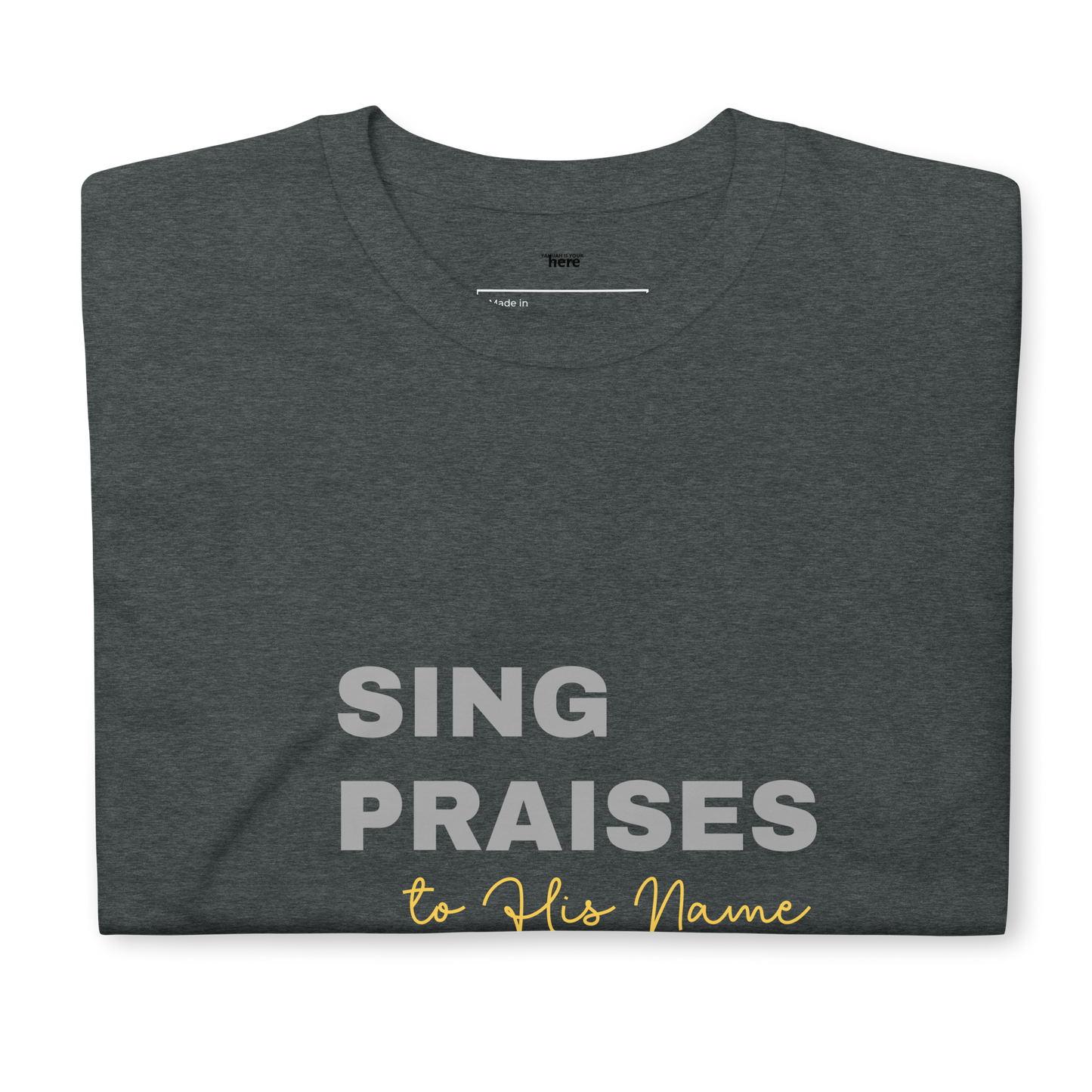 Dark Heather/Navy/Black Unisex Psalms 96:2 T-Shirt