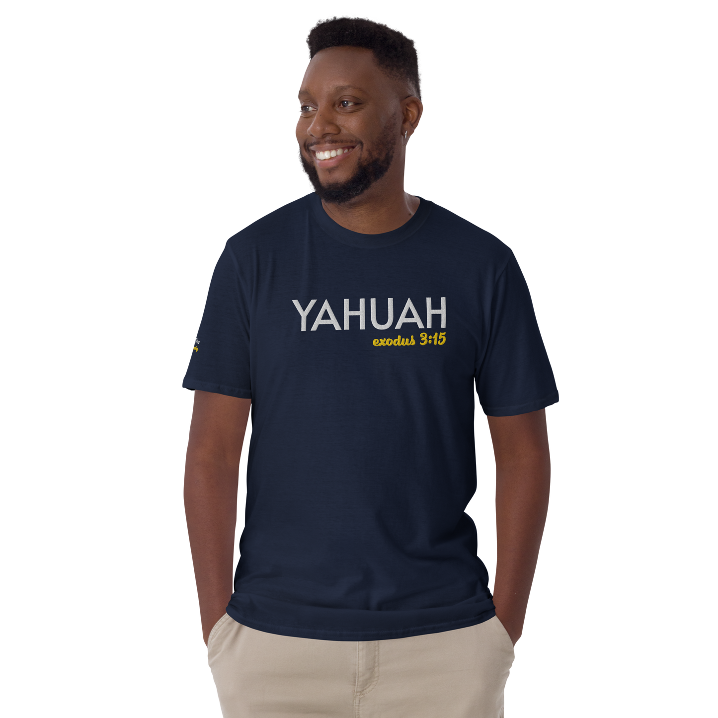 Black/Navy Unisex YAHUAH Exodus 3:15 T-Shirt