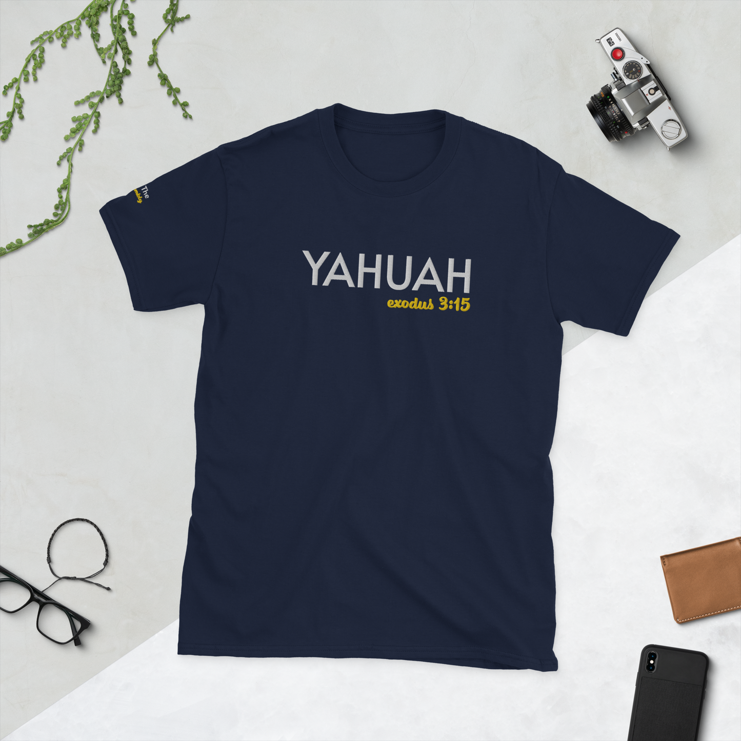 Black/Navy Unisex YAHUAH Exodus 3:15 T-Shirt