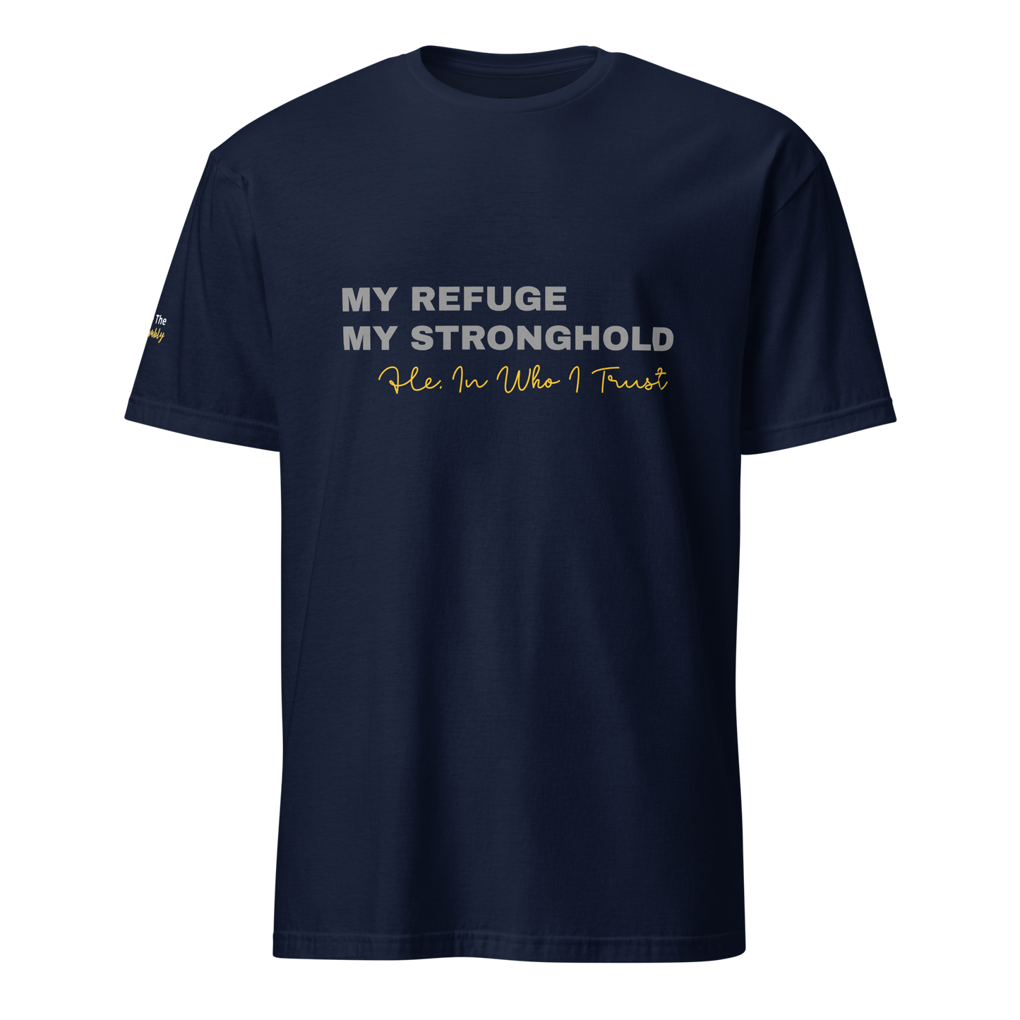 Dark Heather/Navy/Black Unisex Psalms 91:2 T-Shirt