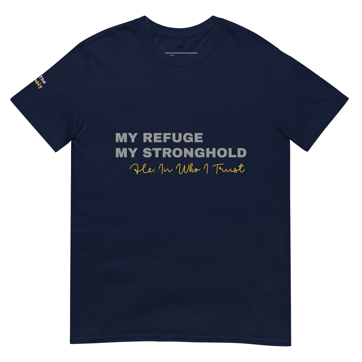 Dark Heather/Navy/Black Unisex Psalms 91:2 T-Shirt