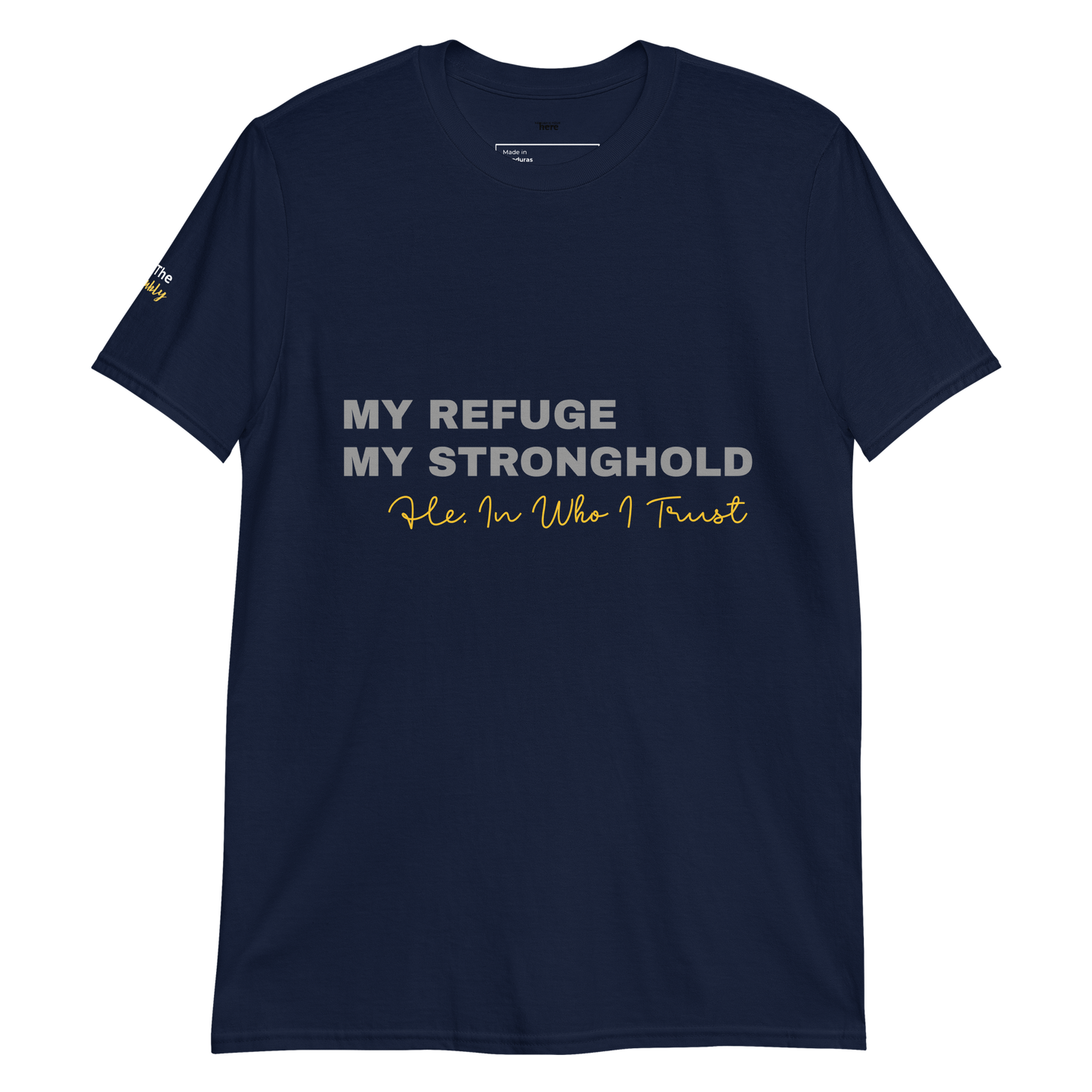 Dark Heather/Navy/Black Unisex Psalms 91:2 T-Shirt