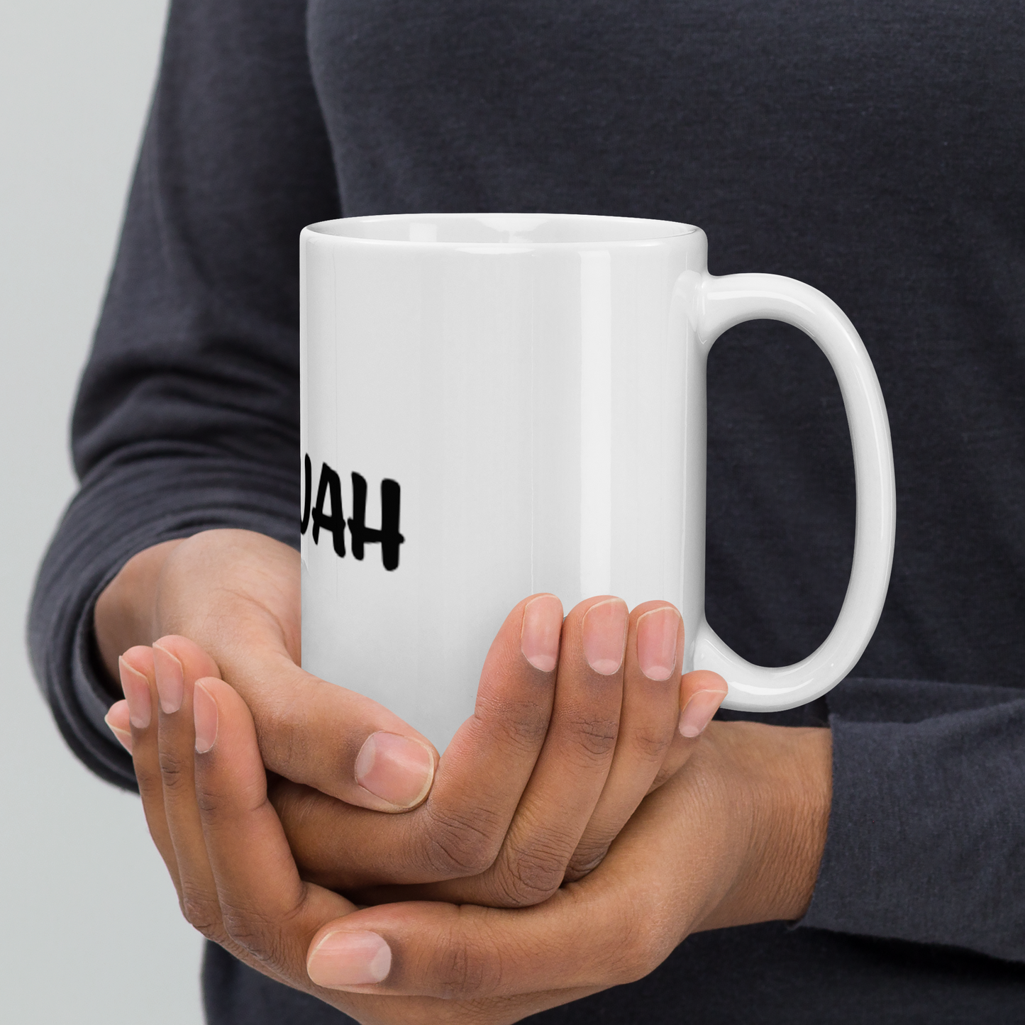 White YAHUAH coffee mug