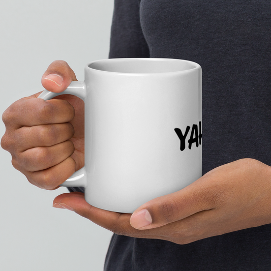 White YAHUAH coffee mug